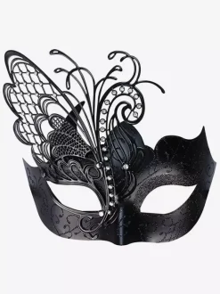 Masque De Carnaval Pour Adultes Accessoires De Costumes Cosplay Vintage De Mascarade En Plastique Noir Femme Déguisement