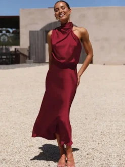 Maxi Robe Sans Manches Sexy Plissé Longueur Au Sol Robe Vert Sauge