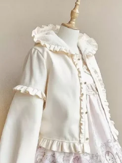 Mignonne Lolita Manteaux Bordeaux Polyester Manteau Hiver Lolita