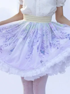 Mignonne Lolita SK Imprimé Fleurie Jupes Lolita À Volants
