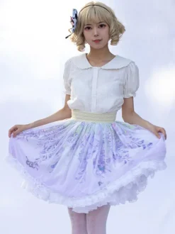 Mignonne Lolita SK Imprimé Fleurie Jupes Lolita À Volants
