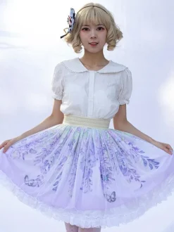 Mignonne Lolita SK Imprimé Fleurie Jupes Lolita À Volants