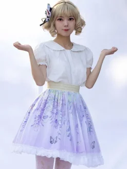 Mignonne Lolita SK Imprimé Fleurie Jupes Lolita À Volants