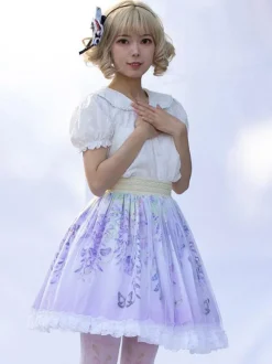 Mignonne Lolita SK Imprimé Fleurie Jupes Lolita À Volants