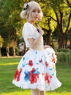 Mignonne Lolita SK Jupes Lolita à imprimé floral à volants