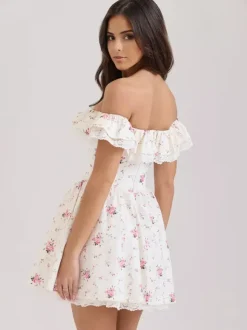 Mini-robe fleurie à épaules dénudées et n艙ud pour l'été 2026