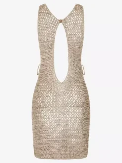 Mini-robes abricot sans manches robe courte moulante tissée pour femmes