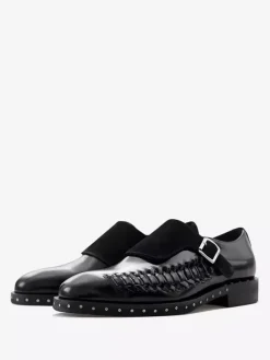 Mocassins à boucle en cuir de vache pour homme