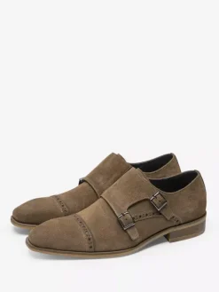 Mocassins à boucle en cuir suédé pour homme