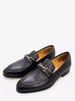 Mocassins à bout pointu pour homme chaussures tendance en métal motif serpent chaussures de mariage en cuir