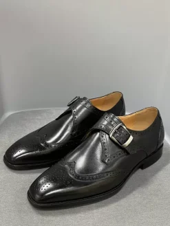 Mocassins à bout rond en cuir de vache pour hommes