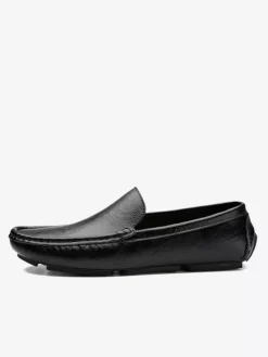 Mocassins à enfiler pour hommes chaussures de pont en similicuir à pointes légères antidérapantes et flexibles
