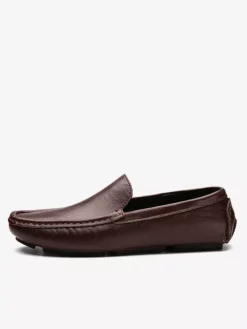 Mocassins à enfiler pour hommes chaussures de pont en similicuir à pointes légères antidérapantes et flexibles