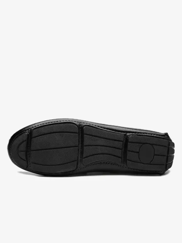 Mocassins à enfiler pour hommes chaussures de pont en similicuir à pointes légères antidérapantes et flexibles