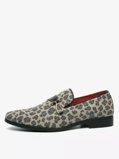 Mocassins à enfiler pour hommes chaussures tendance respirantes blanches à perles pour tenues de soirée et de loisirs