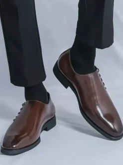 Mocassins à enfiler pour hommes chaussures habillées pointues noires et marron style présidentiel décontracté pour le bureau