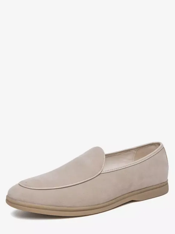 Mocassins à enfiler pour hommes chaussures à bout pointu en daim chaussures à talons bas chaussures décontractées