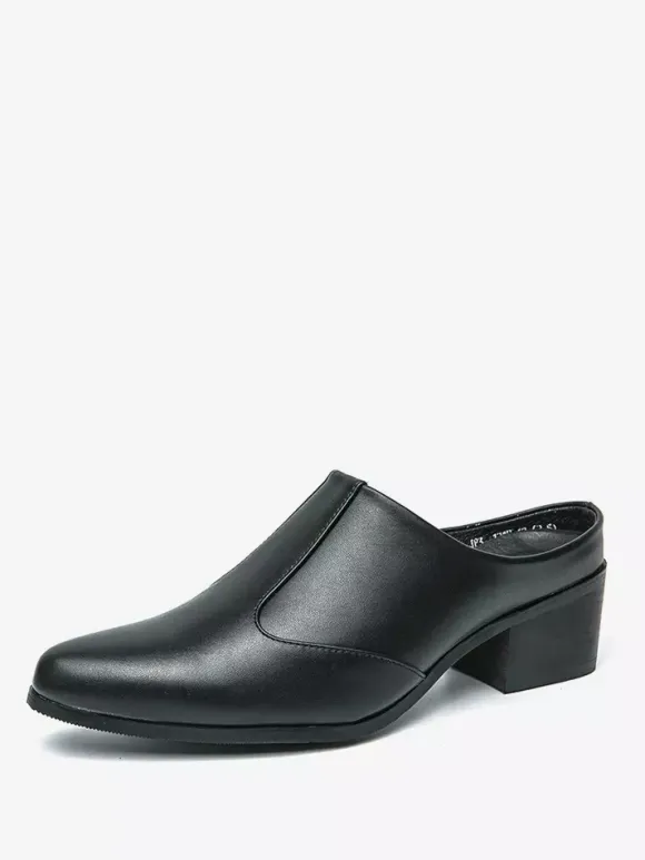 Mocassins à enfiler pour hommes chaussures à talons épais en PU