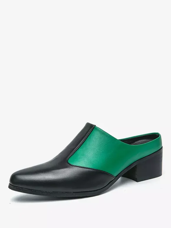 Mocassins à enfiler pour hommes chaussures à talons épais en PU