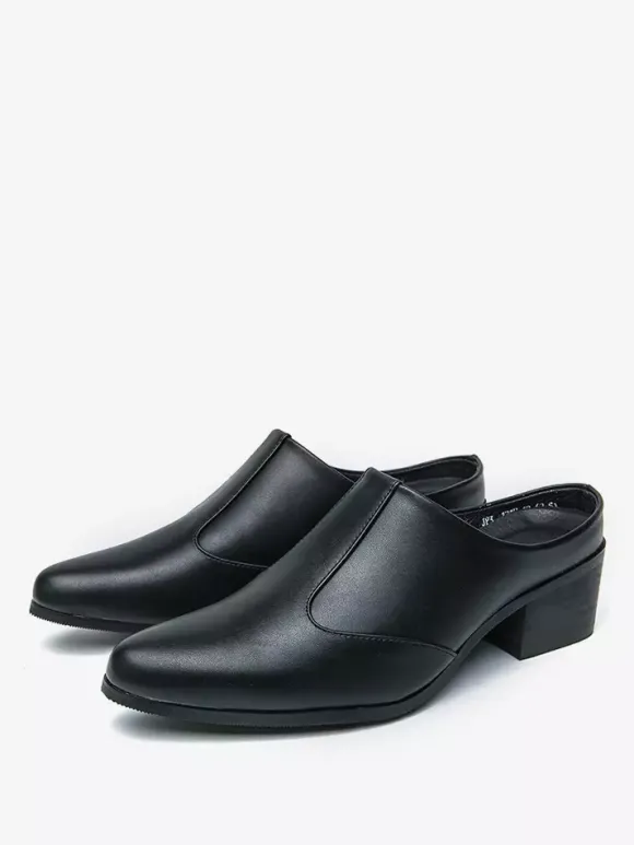 Mocassins à enfiler pour hommes chaussures à talons épais en PU