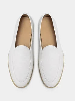 Mocassins à enfiler pour hommes bout rond en cuir de vache