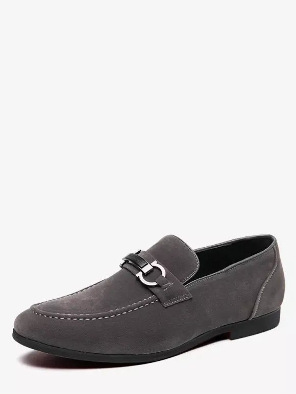 Mocassins à mors pour homme chaussures à talons bas en daim et cuir