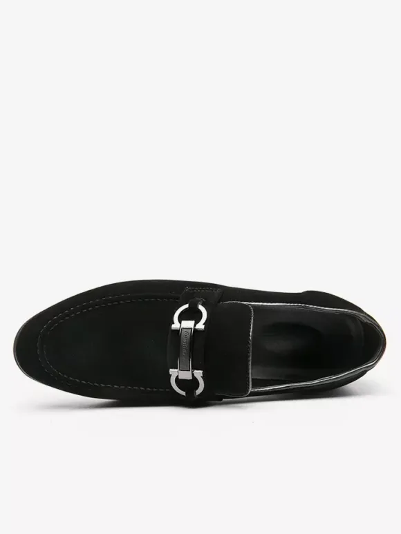 Mocassins à mors pour homme chaussures à talons bas en daim et cuir