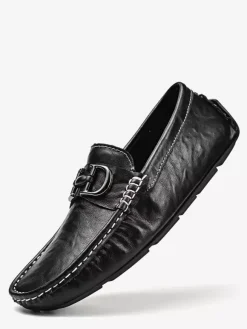 Mocassins à mors pour homme chaussures de pont en cuir à enfiler