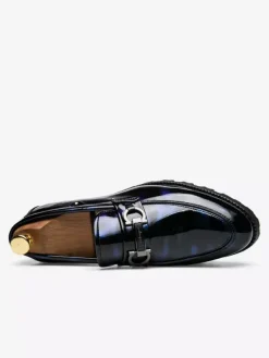 Mocassins à mors pour homme chaussures épaisses vernies antidérapantes