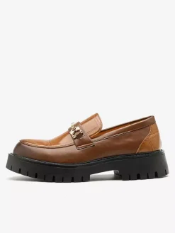 Mocassins à mors pour homme chaussures épaisses antidérapantes en cuir à enfiler