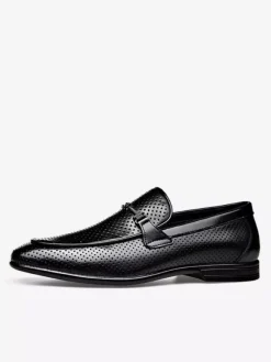 Mocassins à mors pour homme en cuir véritable perforé et maille