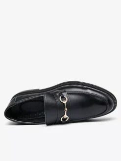 Mocassins à mors pour hommes chaussures à enfiler en cuir à bout rond épais