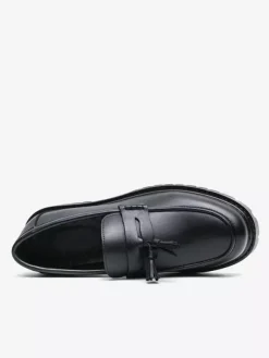 Mocassins à pampilles pour hommes grande taille à plateforme en PU à enfiler pour mariage bal de promo