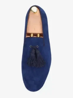 Mocassins à pampilles pour hommes chaussures à enfiler en daim bout rond chaussures de bal de luxe pour mariage