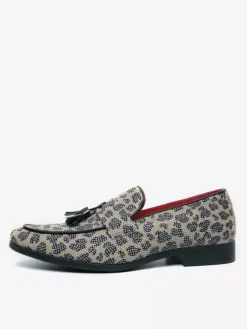 Mocassins à pampilles pour hommes chaussures à enfiler style Penny décoration mode respirant perles blanches tenue de soirée chaussures décontractées