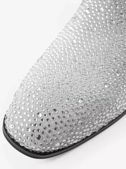Mocassins à rivets pour hommes chaussures en daim blanc froid avec strass et cristaux chaussures à enfiler pour bal de promo mariage