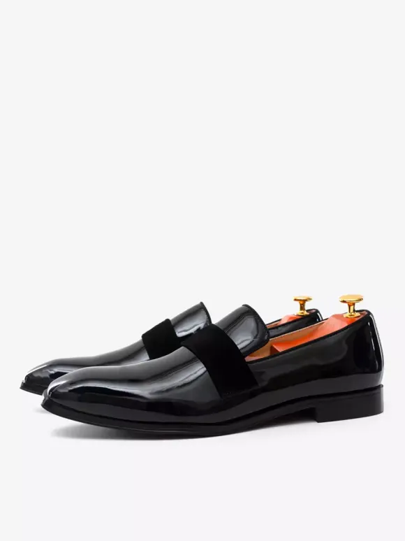 Mocassins Chaussures de Mariage Soirée hommes avec dessus en PU verni