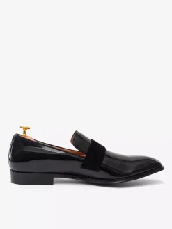 Mocassins Chaussures de Mariage Soirée hommes avec dessus en PU verni