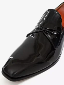Mocassins Chaussures de Mariage Soirée hommes à bout rond et tige en PU verni