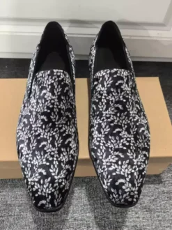Mocassins de bal pour hommes bout carré chaussures habillées à enfiler
