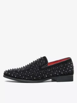 Mocassins en cuir à strass pour homme confortables à enfiler classiques pointus pour smoking soirée bal mariage