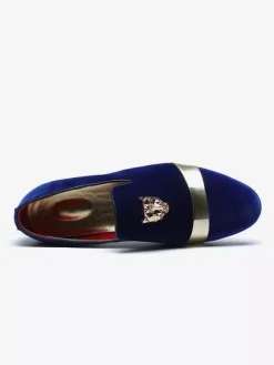 Mocassins en daim pour hommes bout rond chaussures plates à enfiler pour les bals de fin d'année