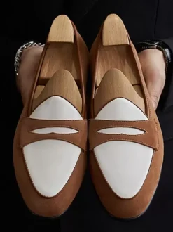 Mocassins Hommes Chaussures De Mariage De Bal Soirée En Cuir Suédé À Bout Rond