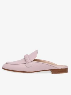 Mocassins mules roses pour femmes mules plates conçues à bout rond