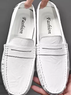Mocassins Penny pour hommes chaussures à enfiler en cuir à pointes chaussures de fête légères et résistantes