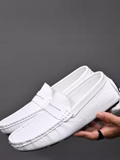 Mocassins Penny pour hommes chaussures à enfiler en cuir à pointes chaussures de fête légères et résistantes