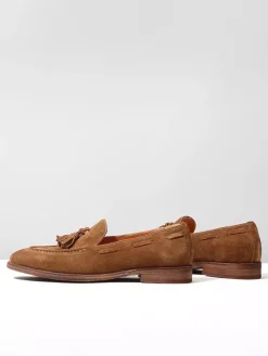 Mocassins bateau en daim pour hommes bout rond chaussures décontractées à enfiler avec pompons