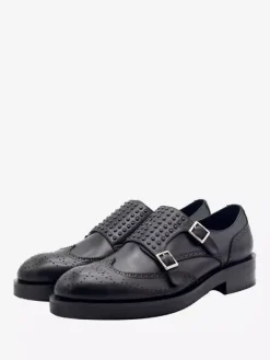 Mocassins à boucle en cuir de vache pour hommes