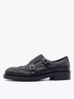 Mocassins à boucle en cuir de vache pour hommes