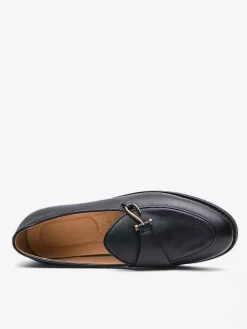 Mocassins à boucle pour homme bout pointu talons bas chaussures à enfiler chaussures de bal en cuir avec boucle
